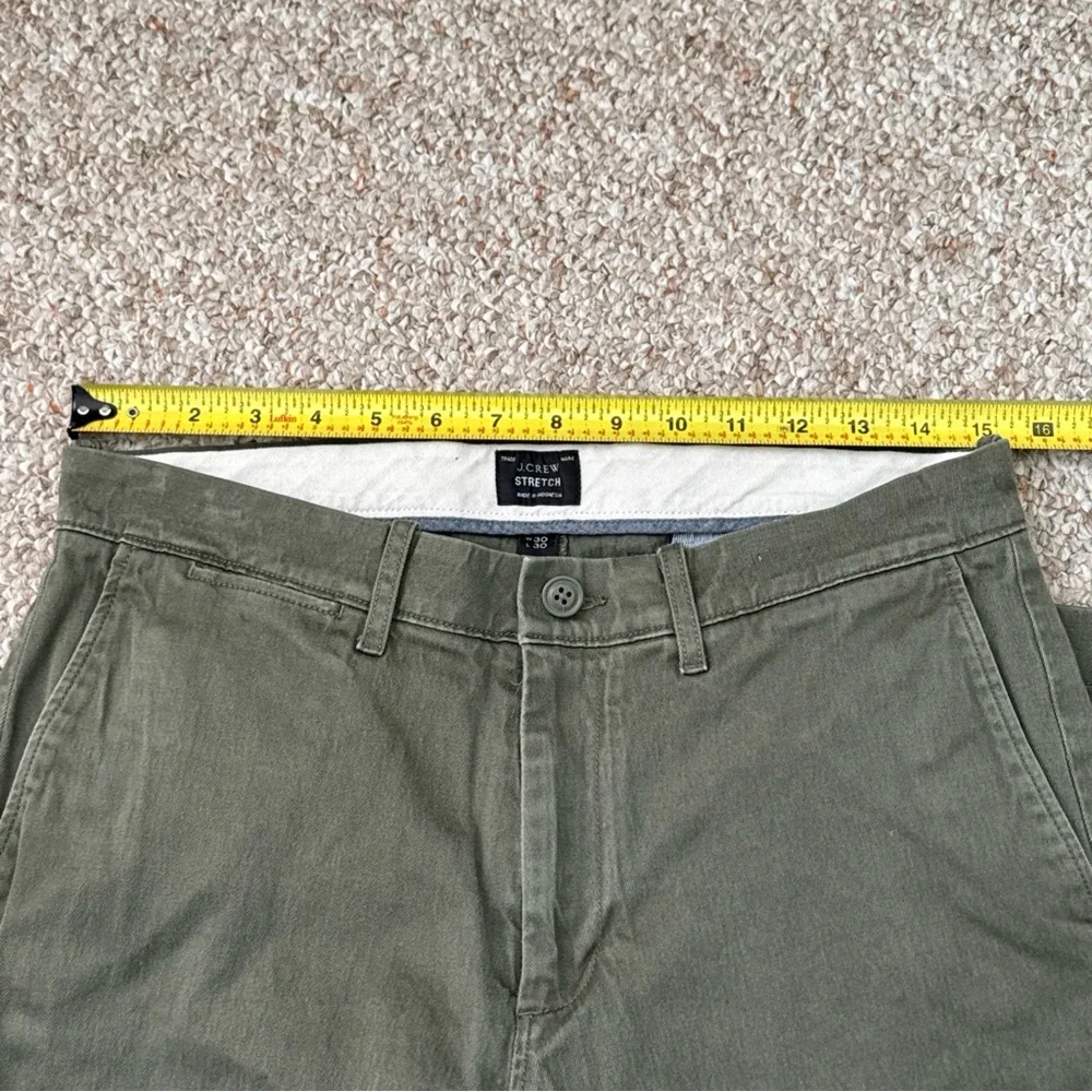 J. Crew Men's Olive Green Stretch Chino Pants 30x27.5
